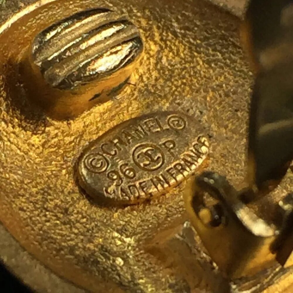 Chanel Cc Gold Button Earrings - image 7